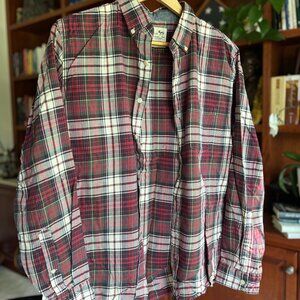 J.Crew Brushed Cotton Plaid Shirt – Red/Green/Black/Cream (Size Medium)